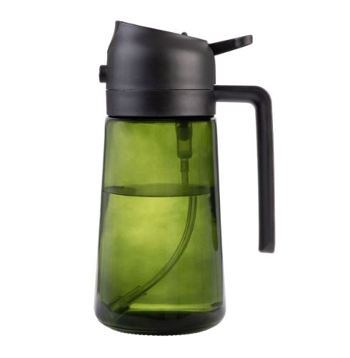 Appetito Dual Function Oil Sprayer & Pourer with Green Glass - Black