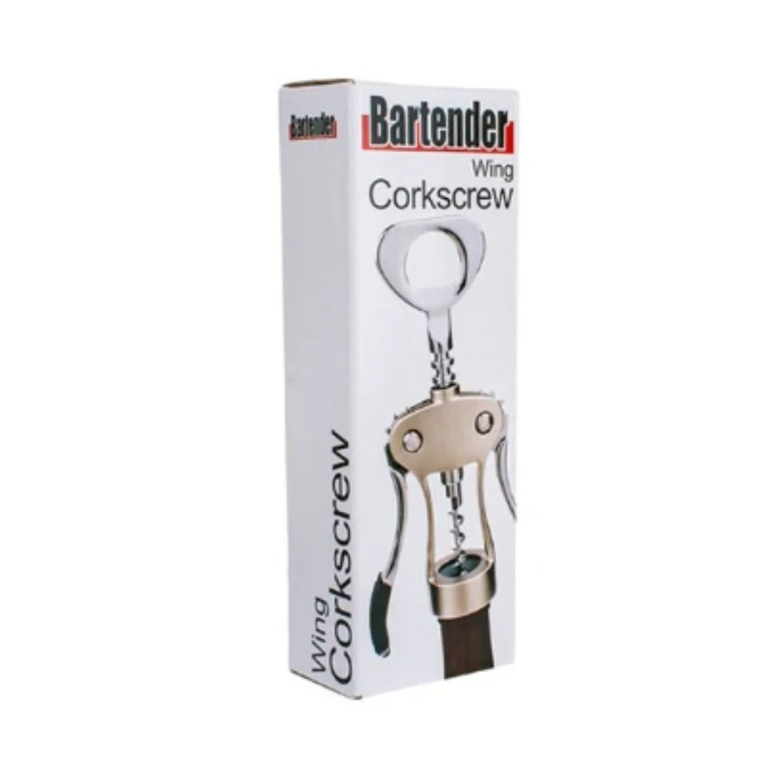 Bartender Heavy Duty Wing Corkscrew With Black Trim