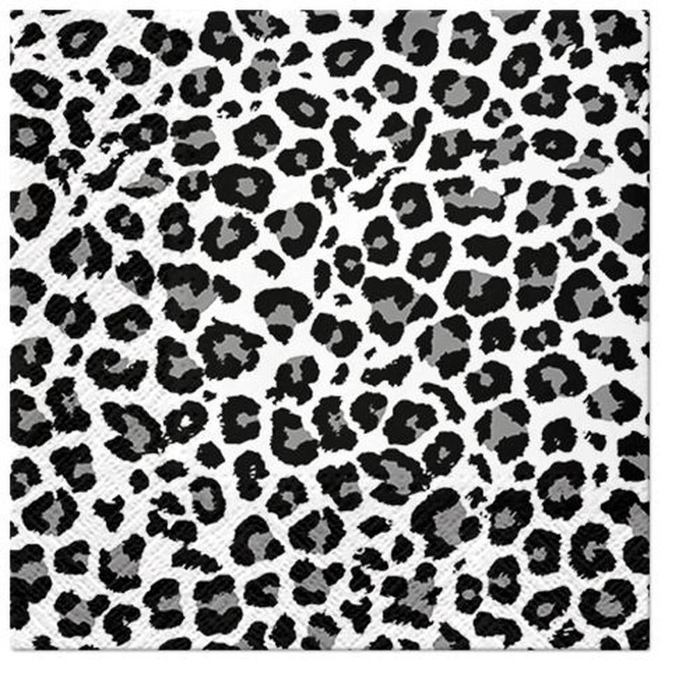 Paw Lunch Napkins - Pack of 20 - Panther Print - 33x33cm