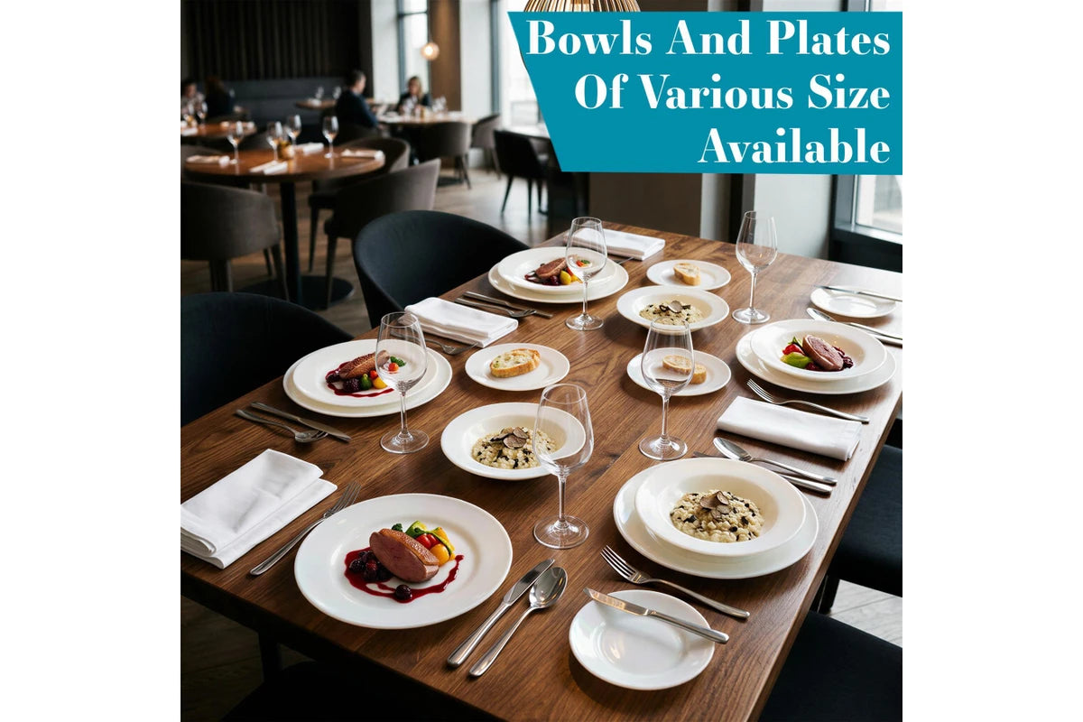 Argon 6 x Round Opal Glass Side Plates 15cm White - Pack of 6