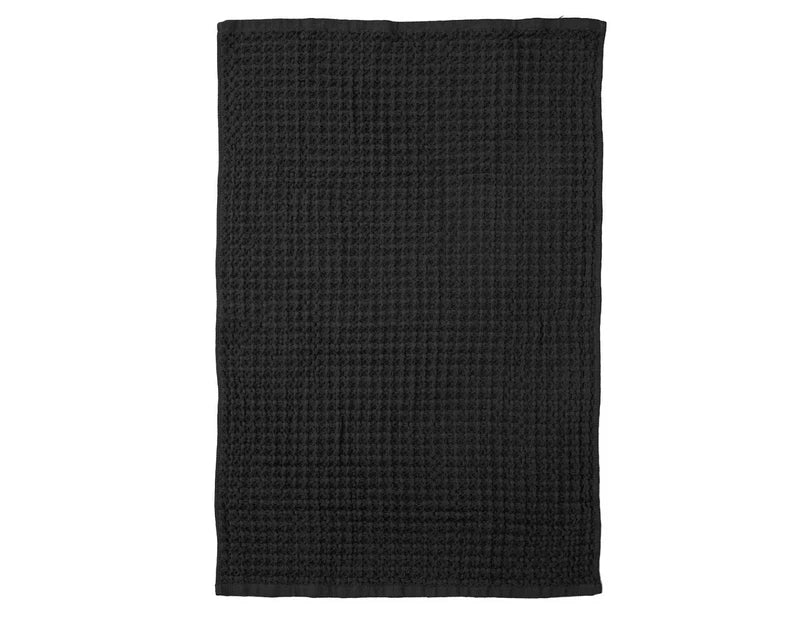 Ladelle Chunky Waffle Charcoal 2pk Kitchen Towels - 45x70cm