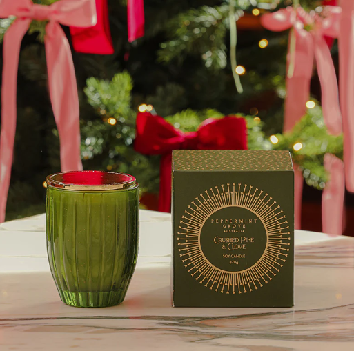 Peppermint Grove Australia Large Candle 370g – Crushed Pine & Clove