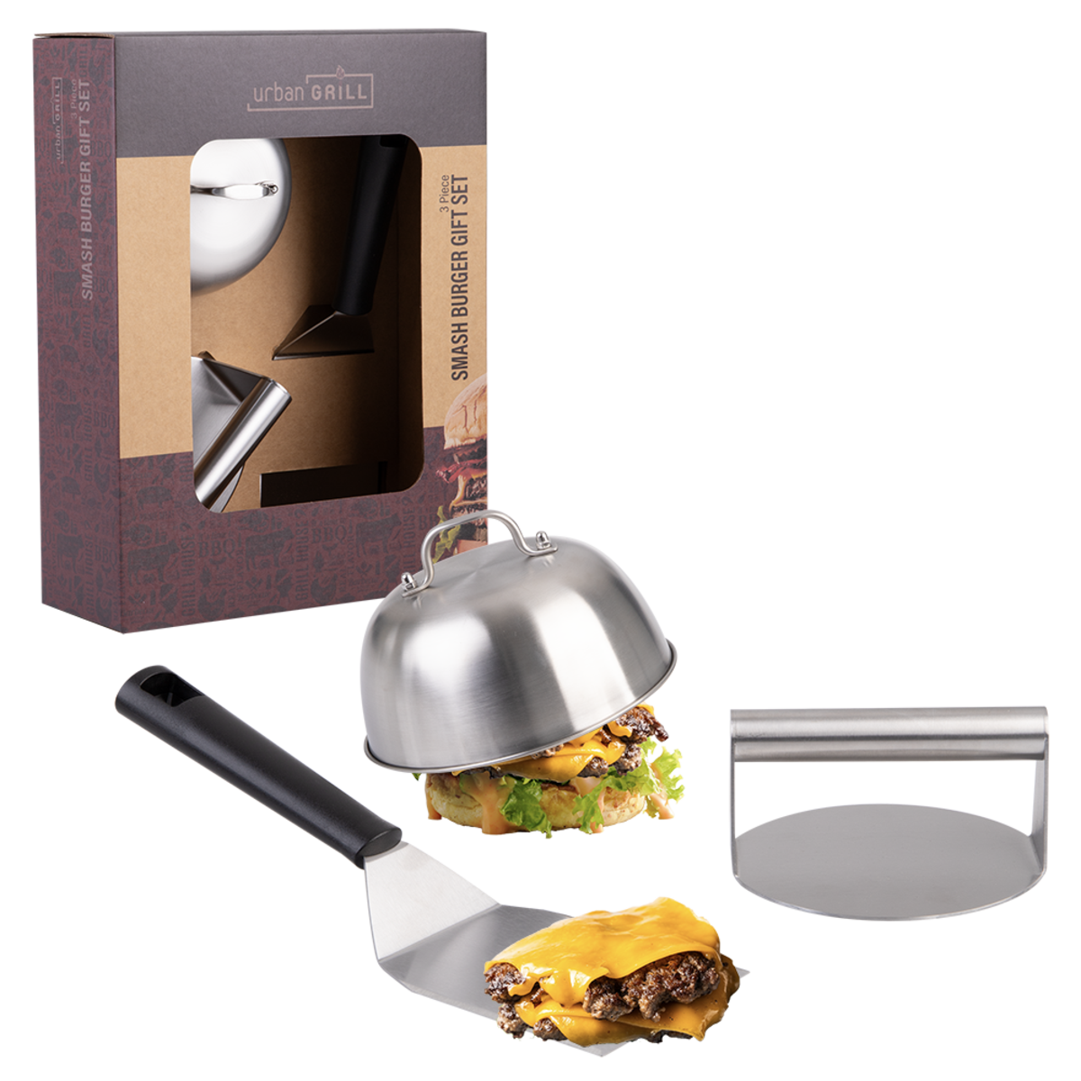 Urban Grill Smash Burger Gift Set - 3 Piece