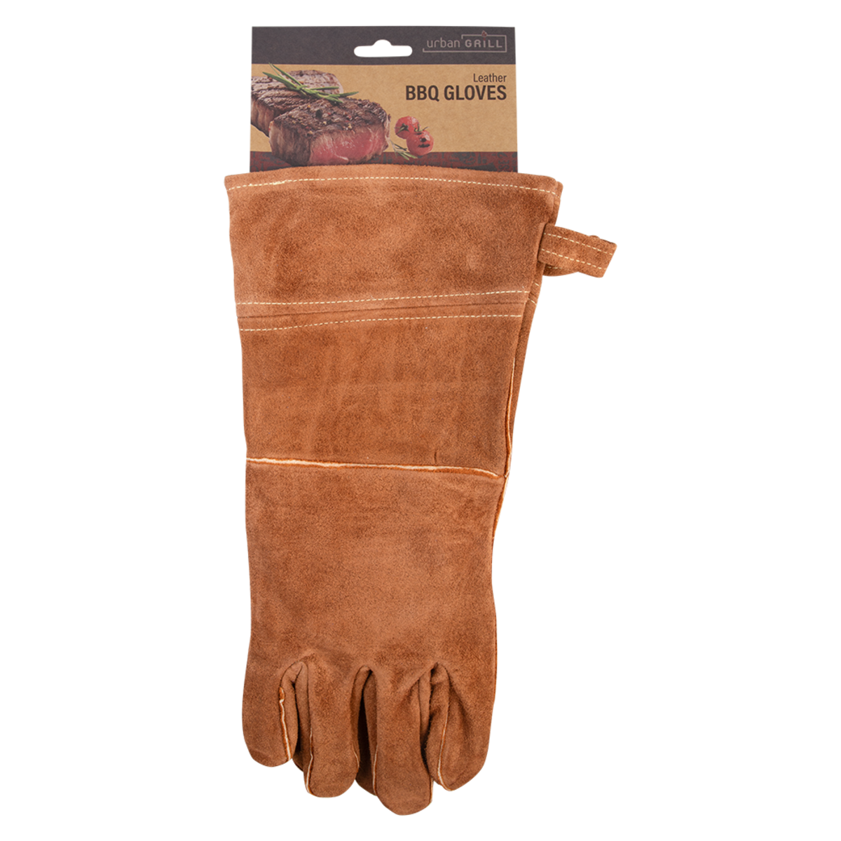 Urban Grill Leather BBQ Gloves 38cm - Tan