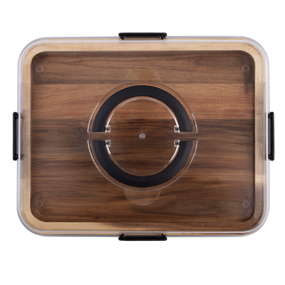 Alfresco Lane Acacia Wood Rectangular Grazing Platter with Lid