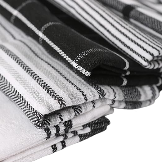 Nicola Spring Monochrome Cotton 5pc Tea Towel Set - 70cm x 50cm