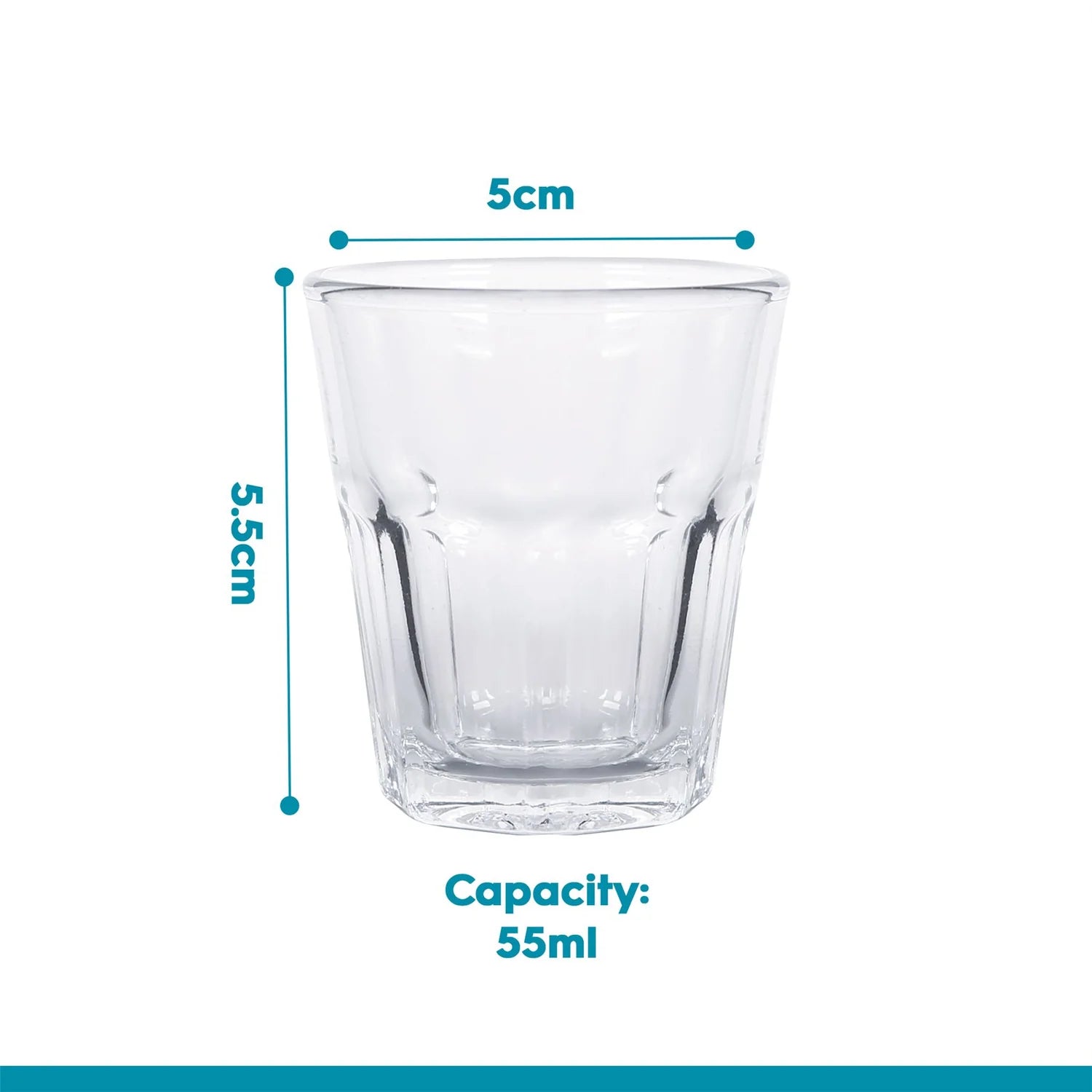 Panelled Shot Glasses 55ml - Pack of 6