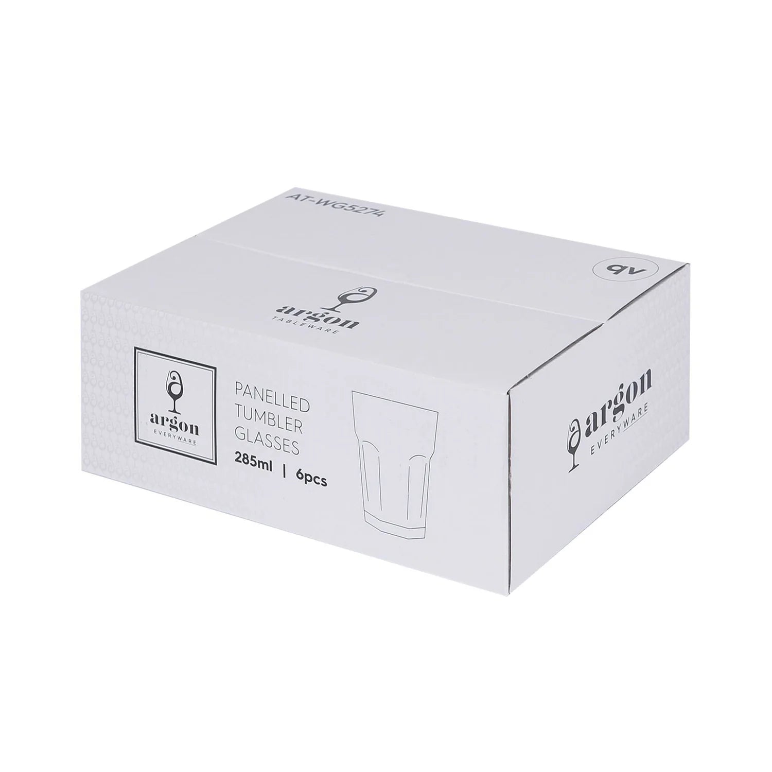 Panelled Glass Tumblers 285ml - Pack of 6