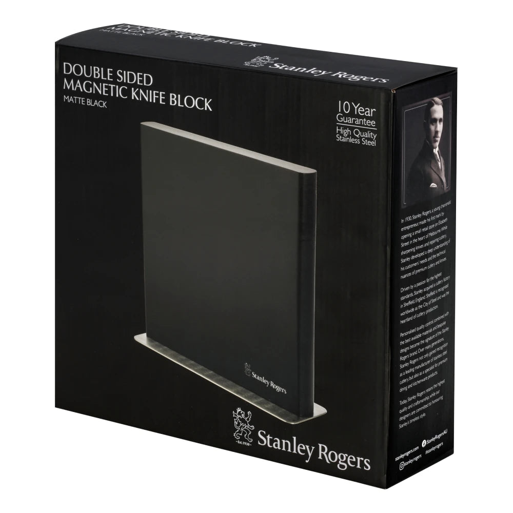 Stanley Rogers Double Sided Magnetic Knife Block Matte Black