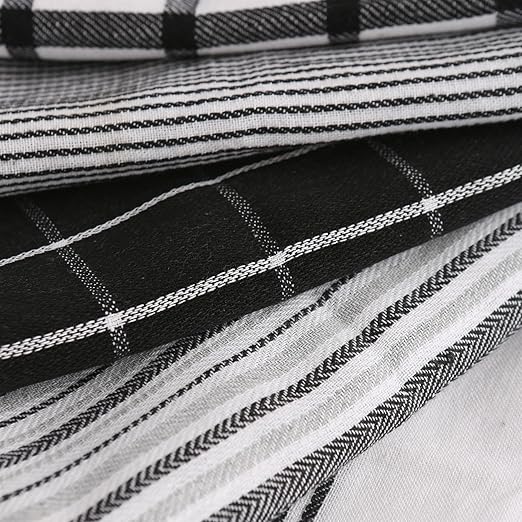 Nicola Spring Monochrome Cotton 5pc Tea Towel Set - 70cm x 50cm