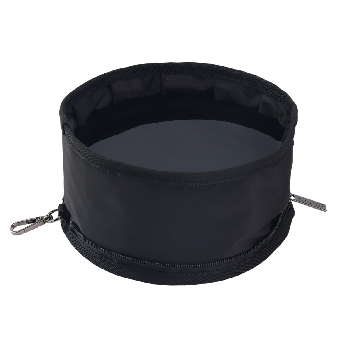 Sachi Pupbowl Portable Folding Dog Bowl - Black