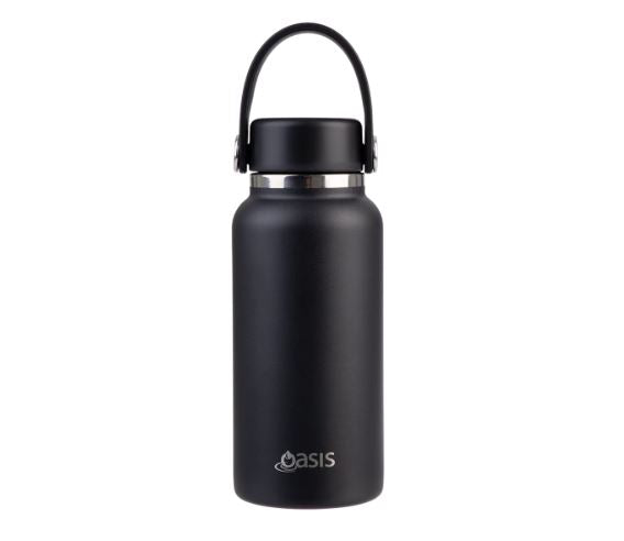 Oasis Stainless Steel Double Wall Insulated Mini Bottle 300ml - Black