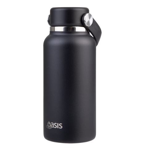 Oasis Stainless Steel Double Wall Insulated Mini Bottle 300ml - Black