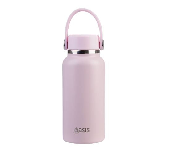Oasis Stainless Steel Double Wall Insulated Mini Bottle 300ml - Pink Lemonade
