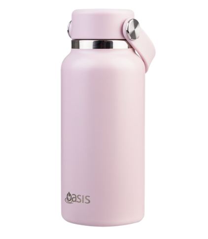 Oasis Stainless Steel Double Wall Insulated Mini Bottle 300ml - Pink Lemonade