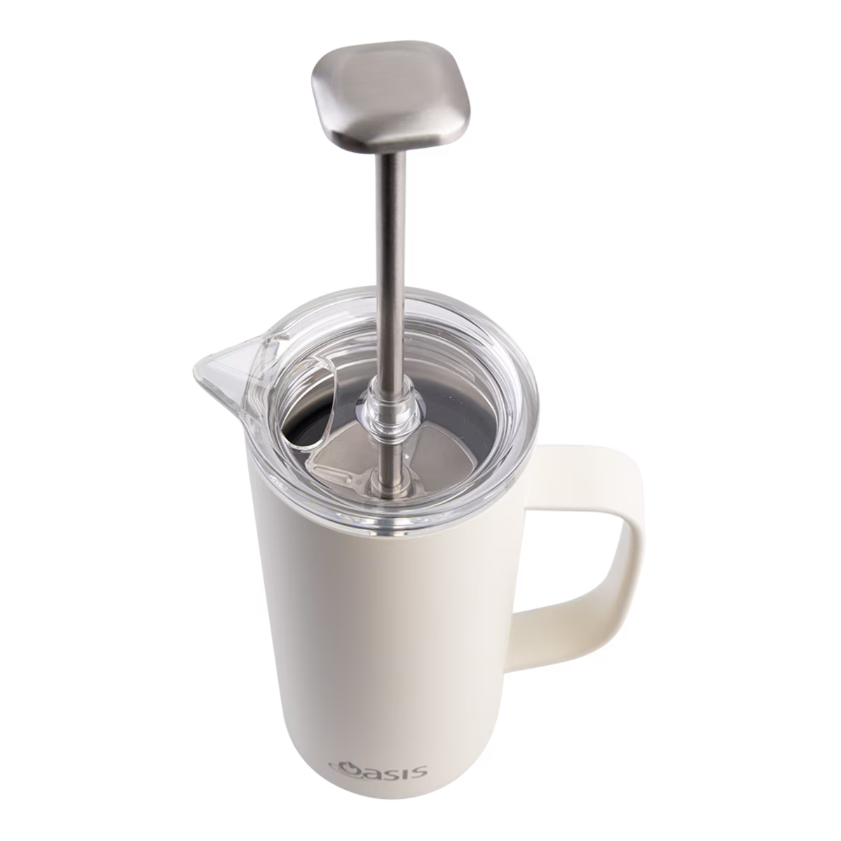 Oasis Stainless Steel Double Wall Insulated Coffee Press 4 Cup 600ml - Alabaster