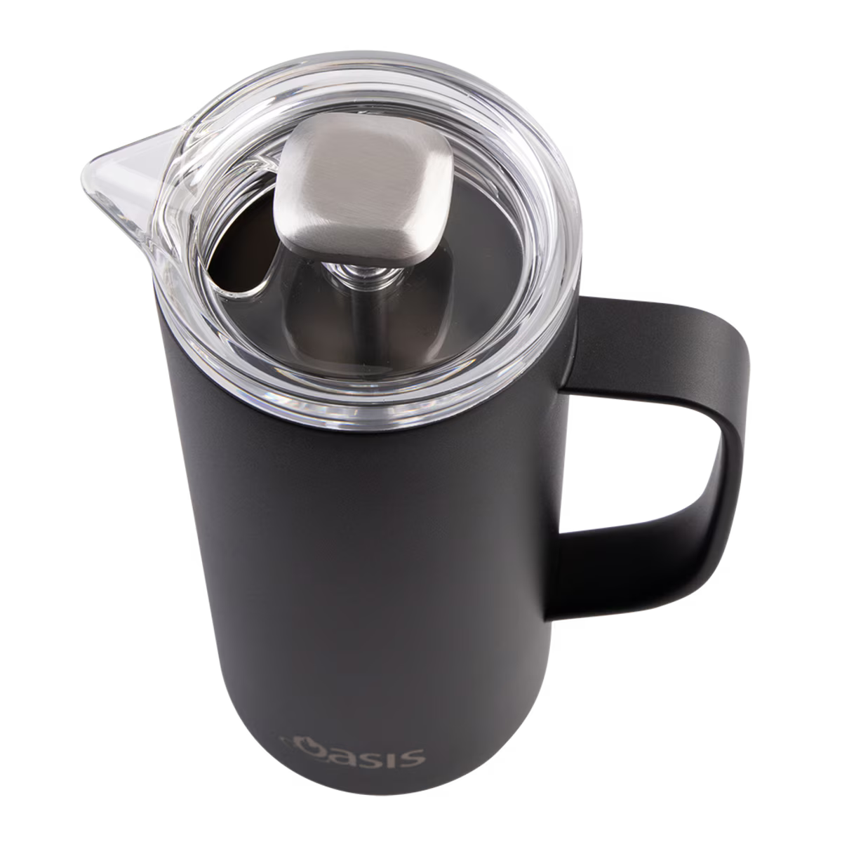 Oasis Stainless Steel Double Wall Insulated Coffee Press 4 Cup 600ml - Black