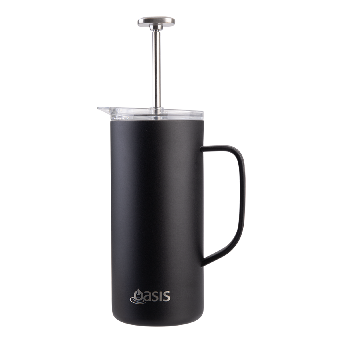 Oasis Stainless Steel Double Wall Insulated Coffee Press 4 Cup 600ml - Black