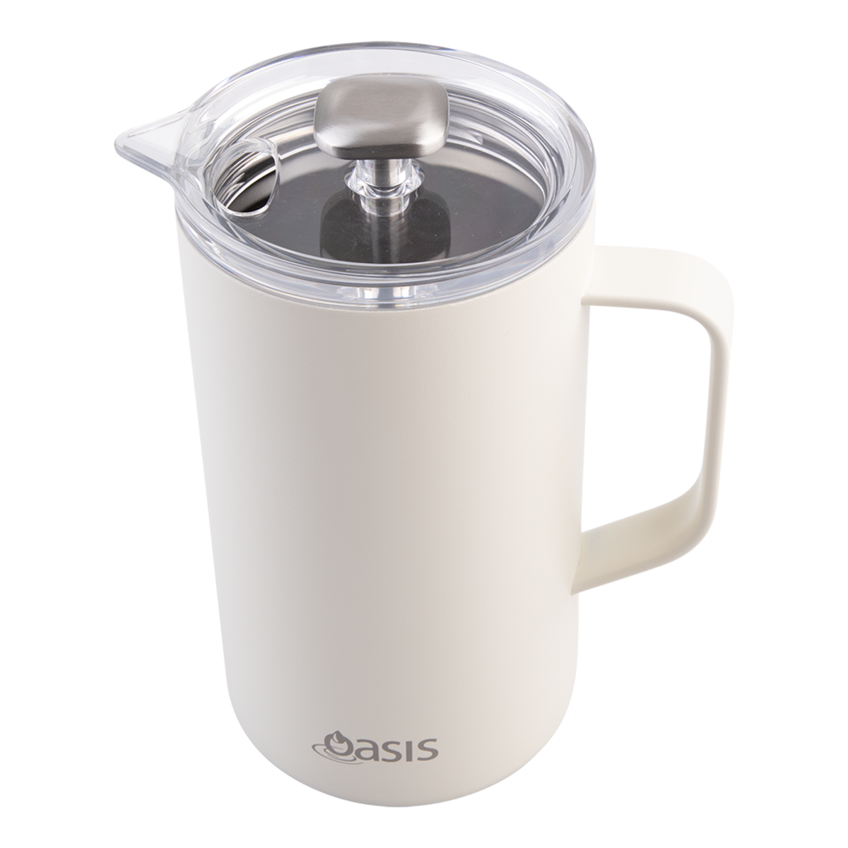 Oasis Stainless Steel Double Wall Insulated Coffee Press 8 Cup 1L - Alabaster