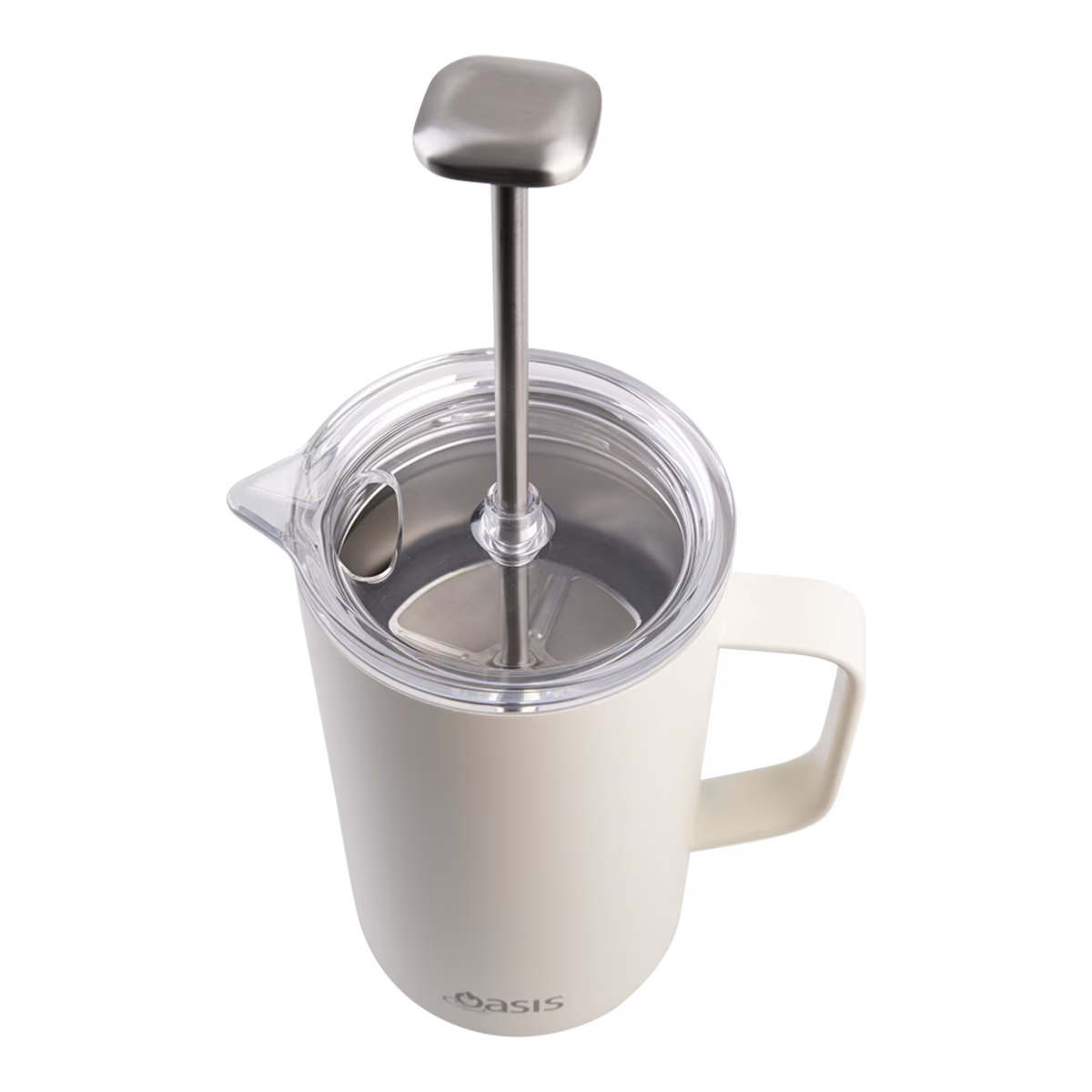 Oasis Stainless Steel Double Wall Insulated Coffee Press 8 Cup 1L - Alabaster