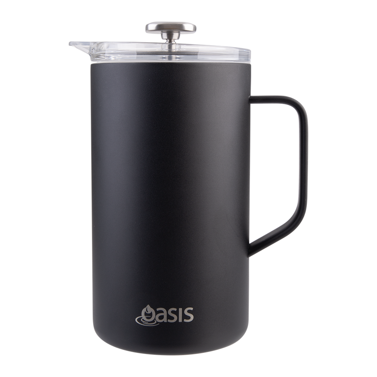 Oasis Stainless Steel Double Wall Insulated Coffee Press 8 Cup 1L - Black