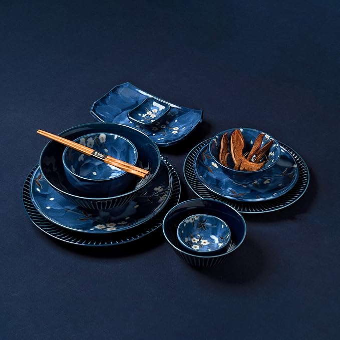 Tokyo Design Studio Tokyo Blue Sakura Maizuru Bowl 4pc Giftset - Gift Boxed - Made In Japan