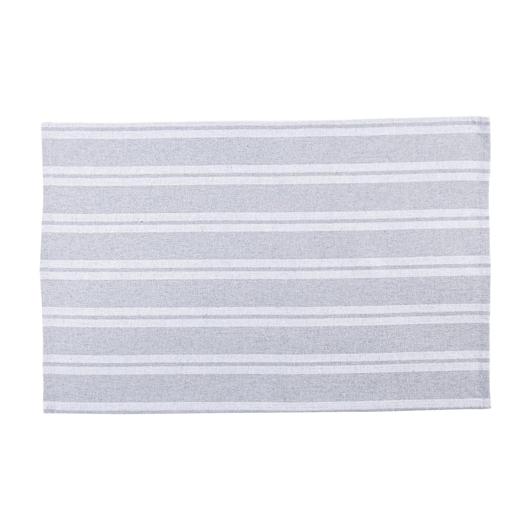 Nicola Spring Turkish Cotton Tea Towel 60 x 40cm - Grey with White Stripe