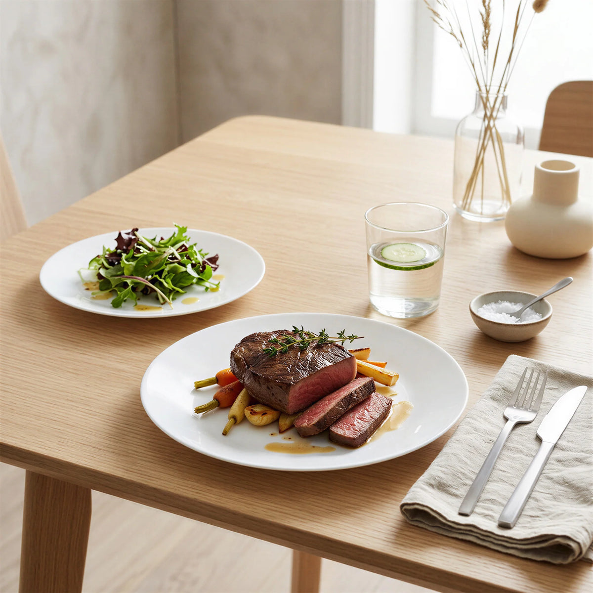 Argon 6 x Round Opal Glass Dinner Plates 25cm White - Pack of 6