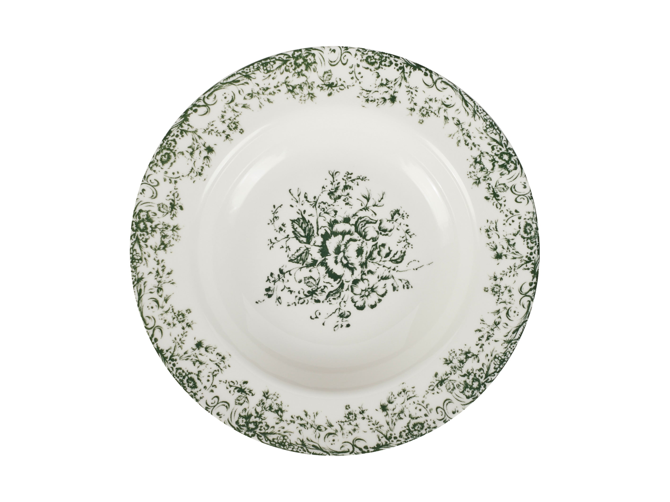 Casa Domani Rosetta Rim Soup Bowl  Antique Green  - 23x3.5cm