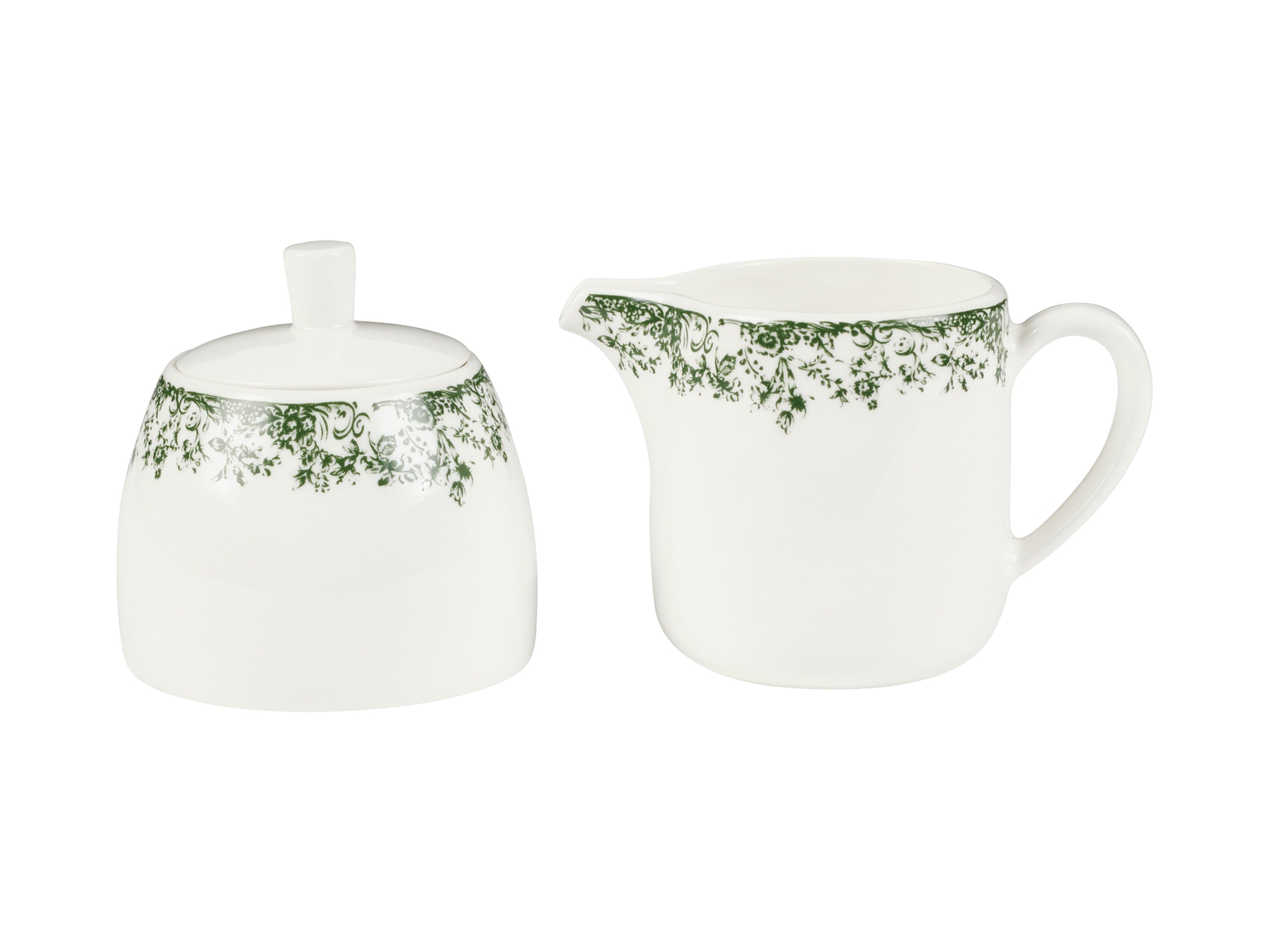 Casa Domani Rosetta Sugar & Creamer Set Antique Green - Gift Boxed
