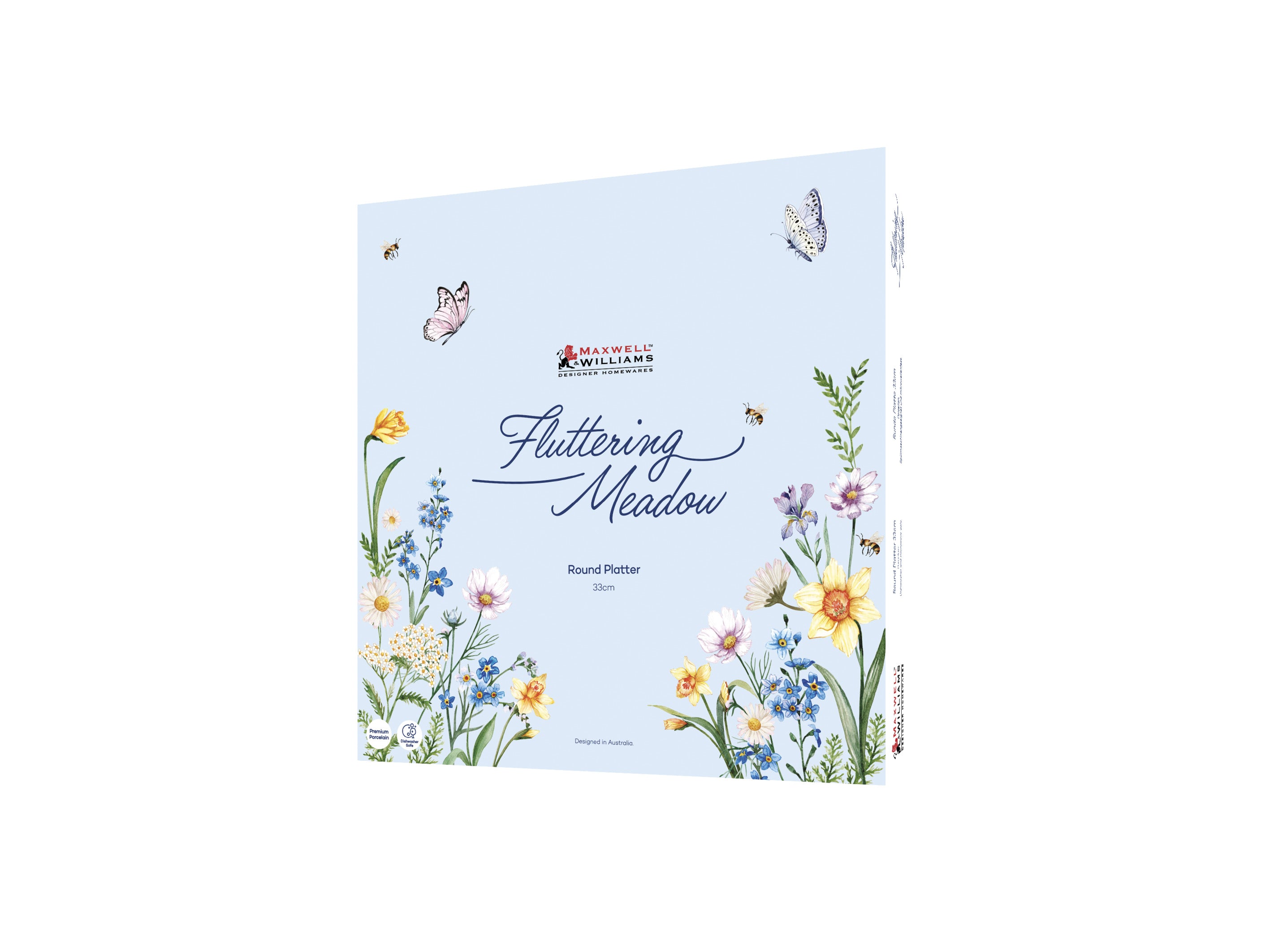 Maxwell & Williams Fluttering Meadow Round Platter 33cm - Gift Boxed