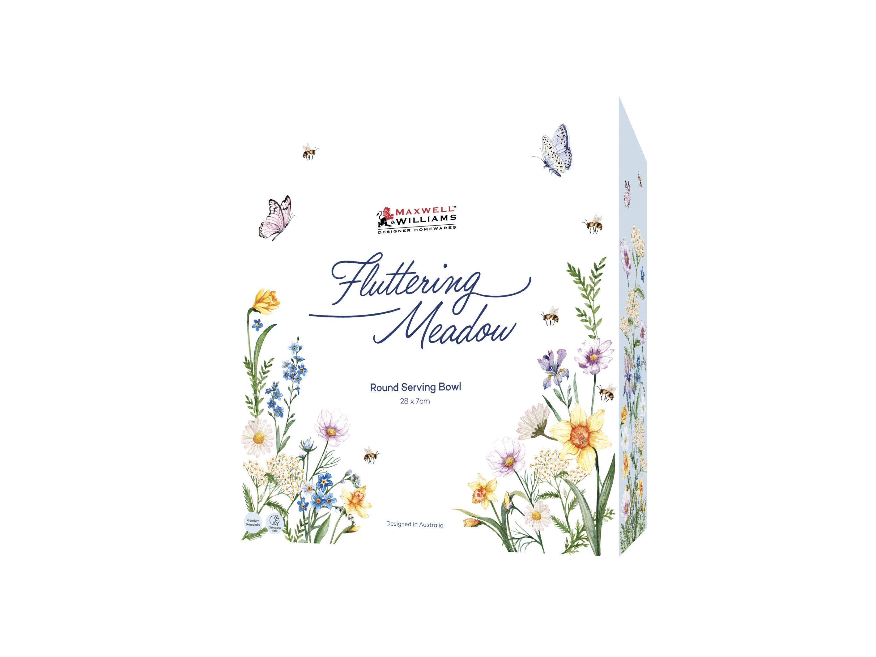 Maxwell & Williams Fluttering Meadow Round Serving Bowl 28x7cm - Gift Boxed