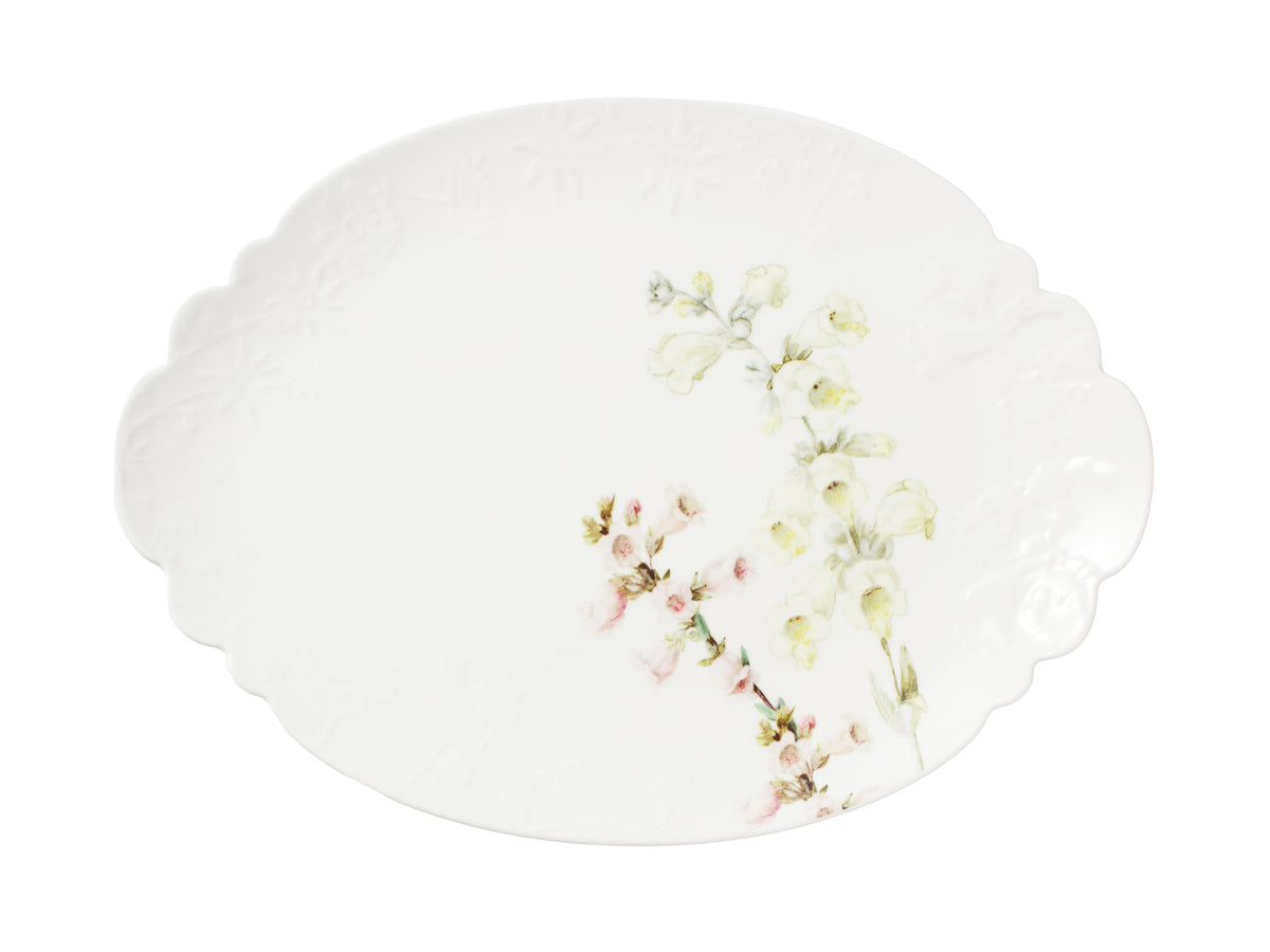 Maxwell & Williams Royal Botanic Gardens Foxglove Scallop Oval Platter 37x27cm Gift Boxed