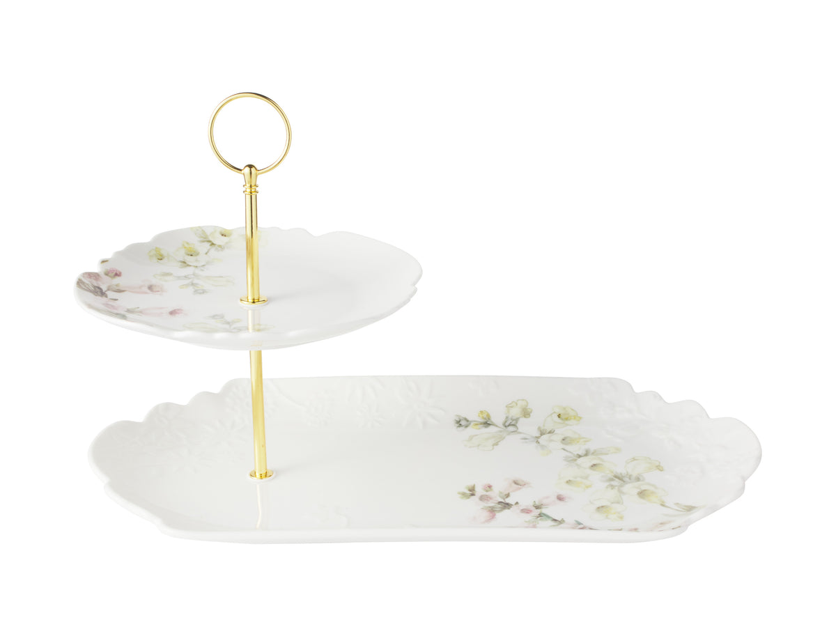 Maxwell & Williams Royal Botanic Gardens Foxglove 2 Tiered Entertaining Set Gift Boxed