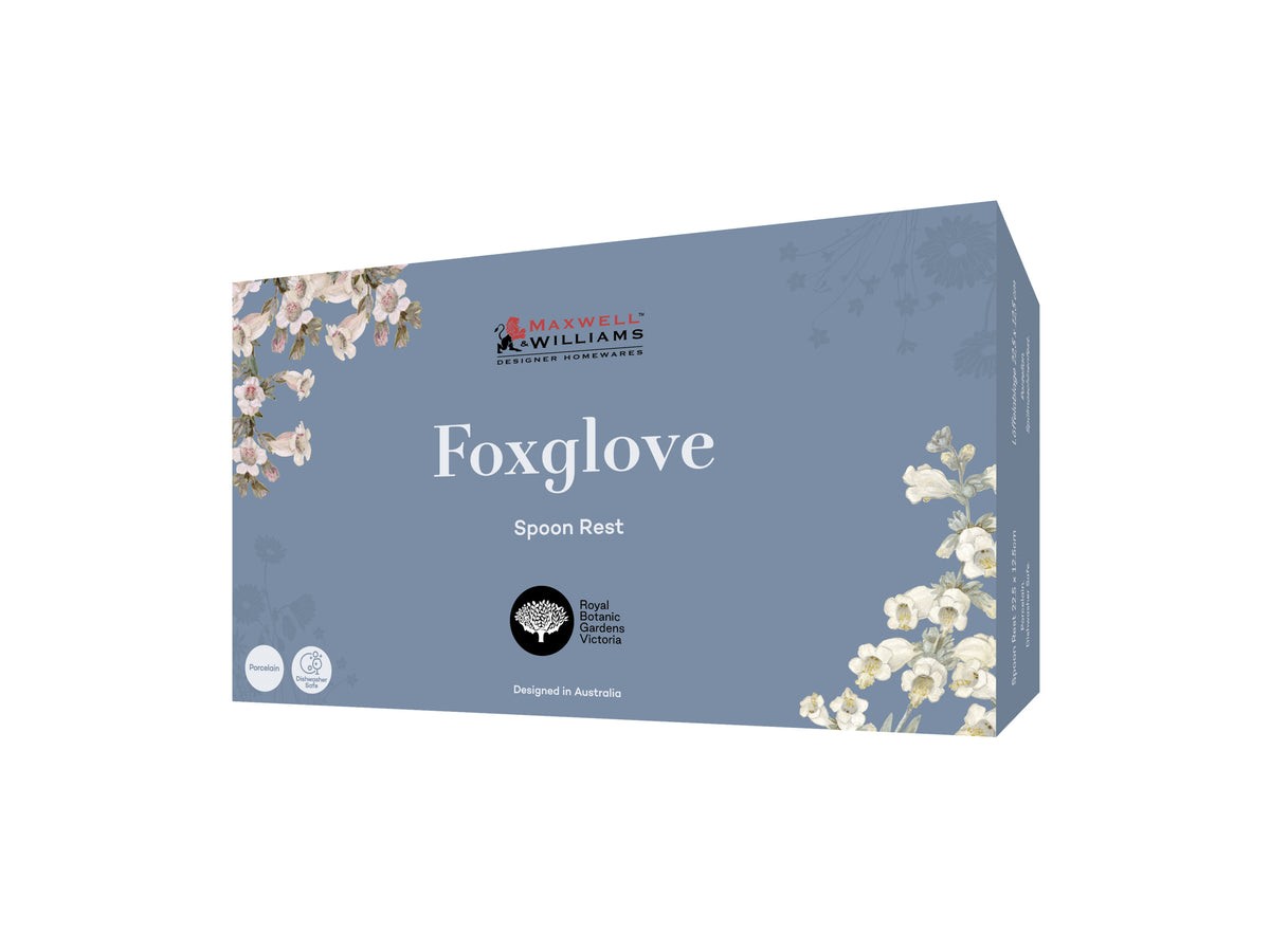 Maxwell & Williams Royal Botanic Gardens Foxglove Spoon Rest 22.5x12.5cm Gift Boxed