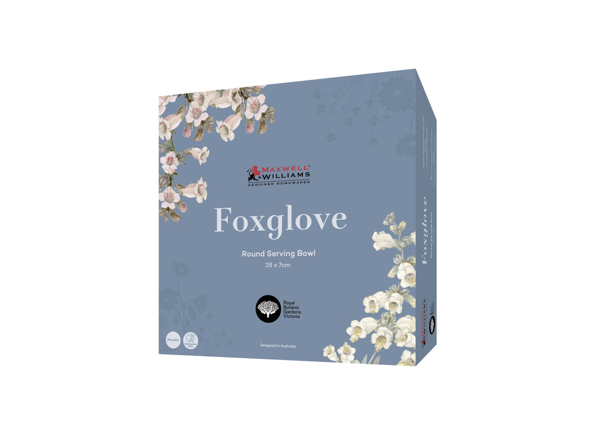 Maxwell & Williams Royal Botanic Gardens Foxglove Round Serving Bowl 28x7cm Gift Boxed