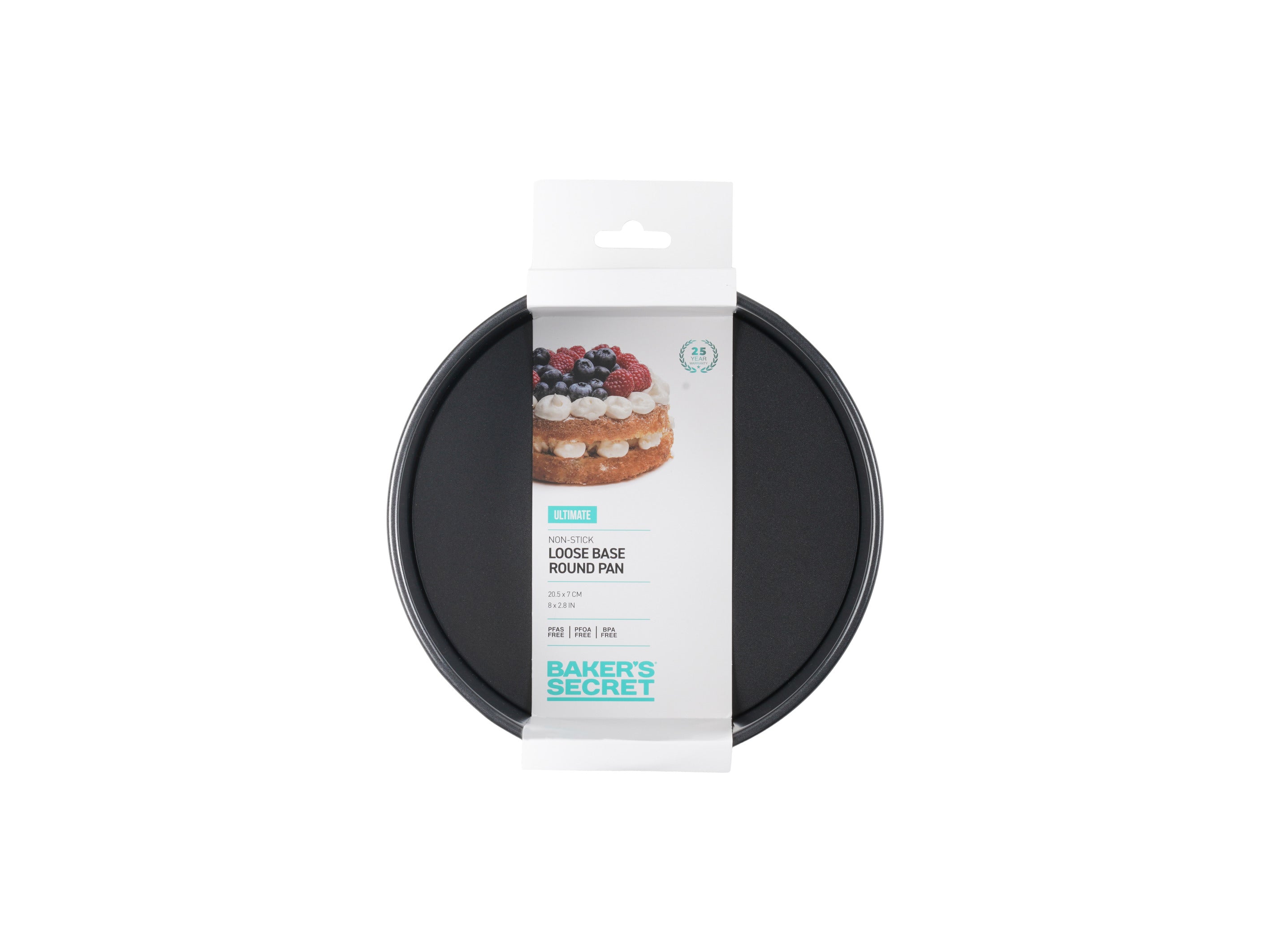 Bakers Secret Ultimate Non-Stick Loose Base Round Cake Pan - 20.5cm