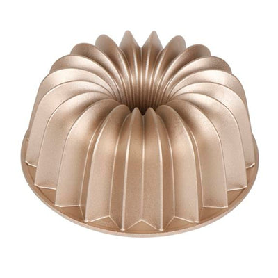 Bakers Secret Fluted French Wreath Non-Stick Cast Aluminium Fluted Pan - Champagne - Gift Boxed - 22.5x10cm