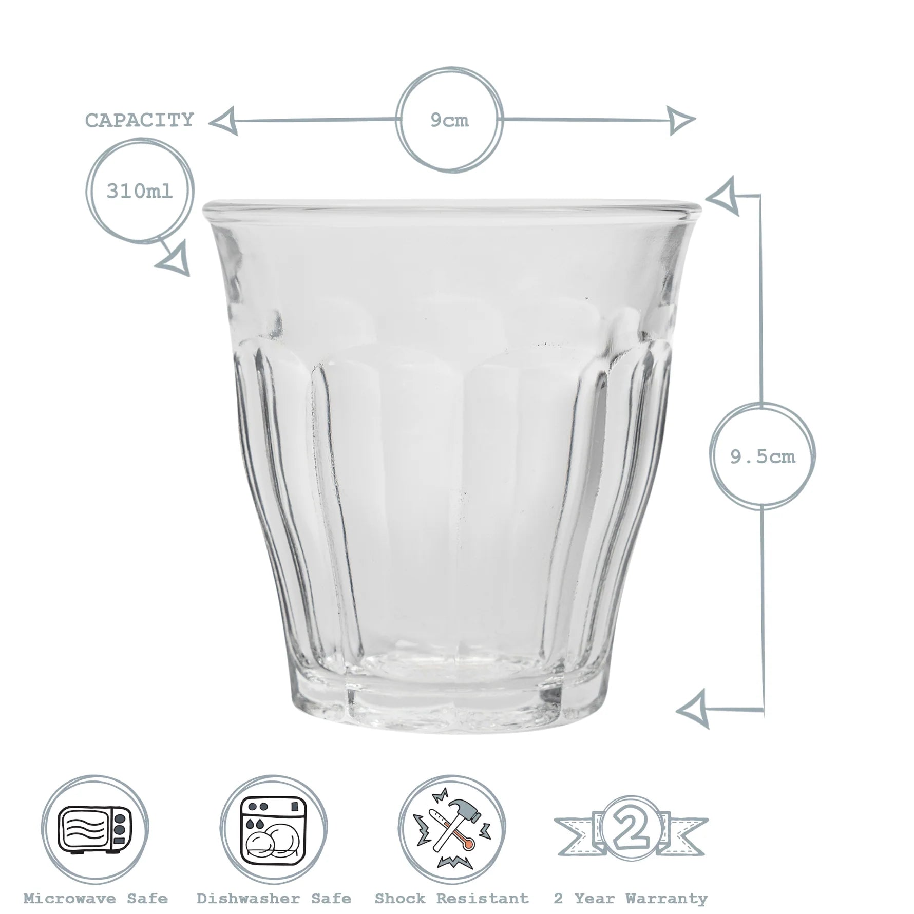 Duralex Picardie Tumbler Glass 310ml - Clear