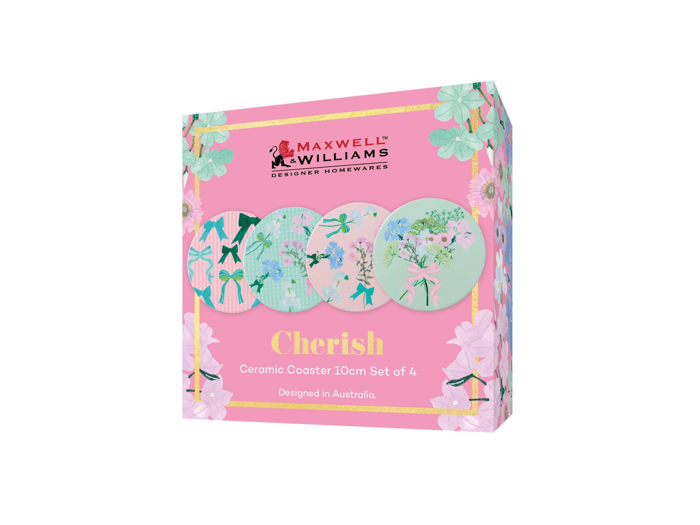 Maxwell & Williams Cherish Ceramic Coaster 10cm Set of 4 Assorted