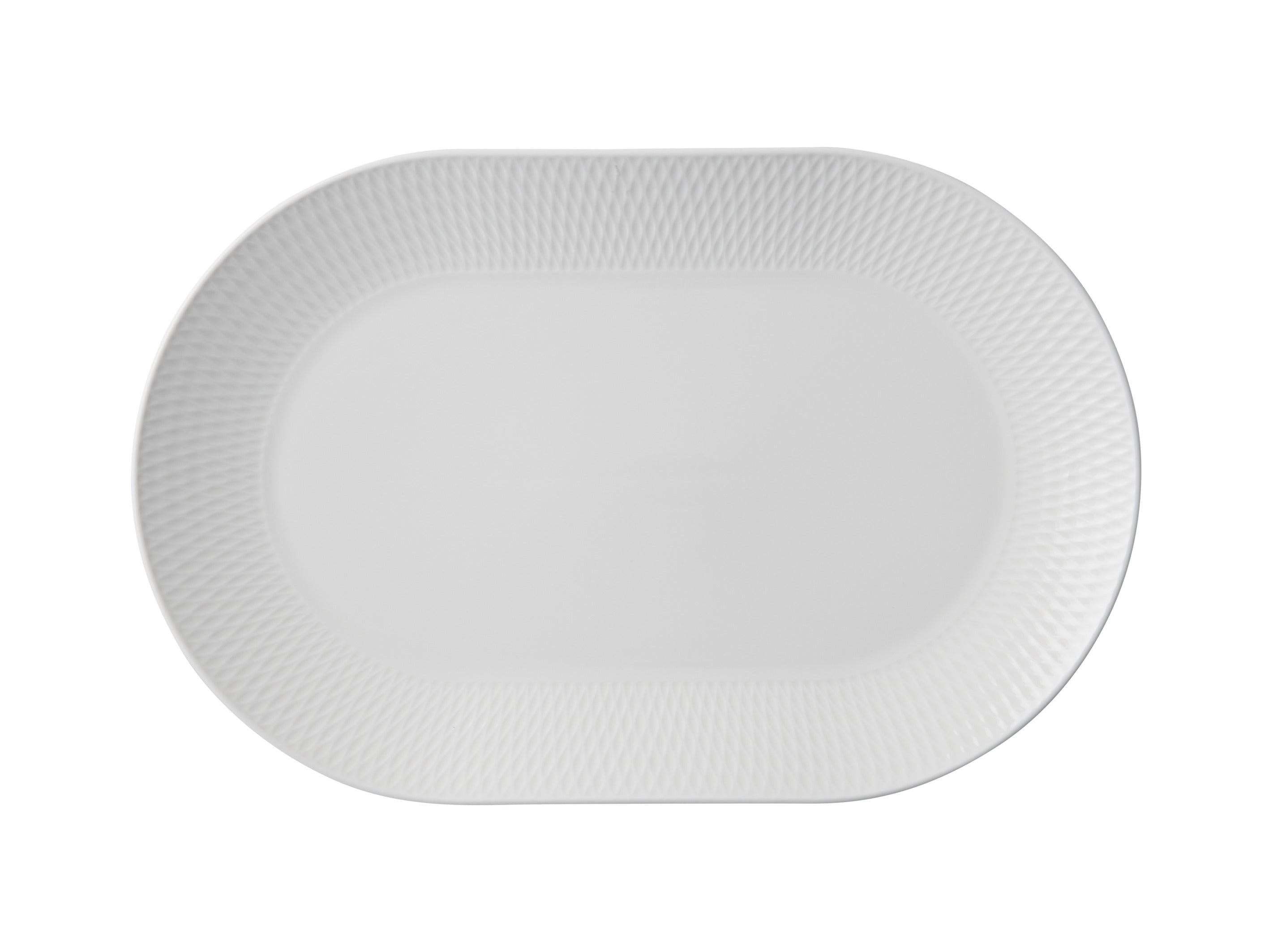 Maxwell & Williams White Basics Diamonds Oblong Platter 38x25cm - Gift Boxed