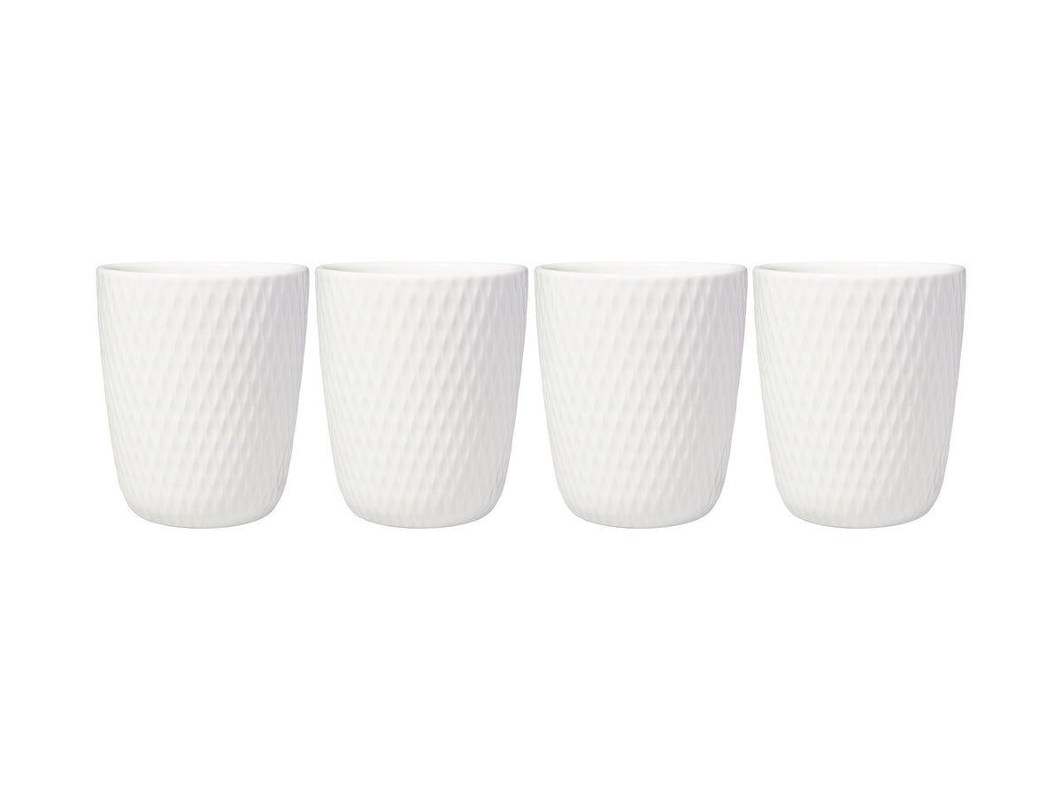 Maxwell & Williams White Basics Diamonds Latte Cup 250ml Set of 4 Gift Boxed