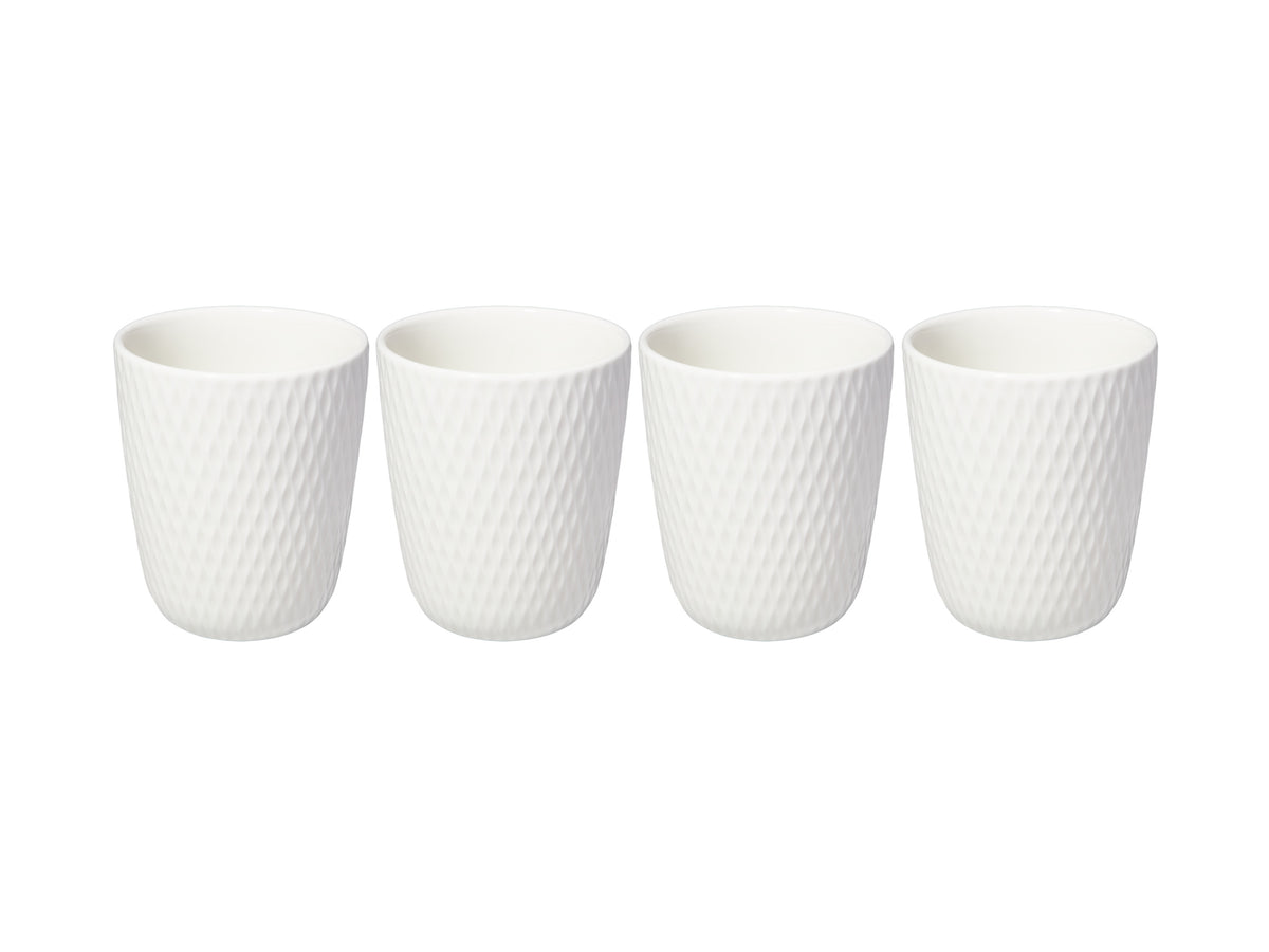 Maxwell & Williams White Basics Diamonds Latte Cup 250ml Set of 4 Gift Boxed