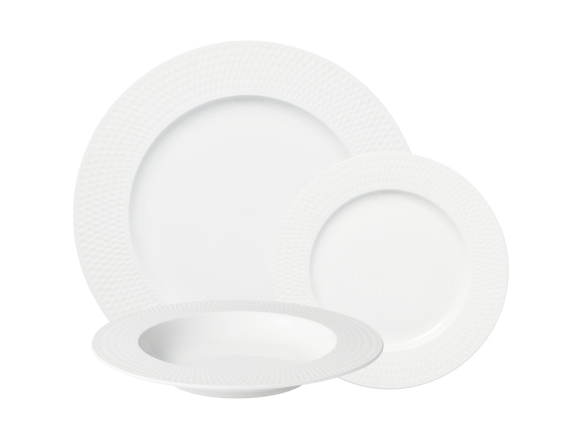 Maxwell & Williams White Basics Diamonds Rim Dinner Set 12pc Gift Boxed