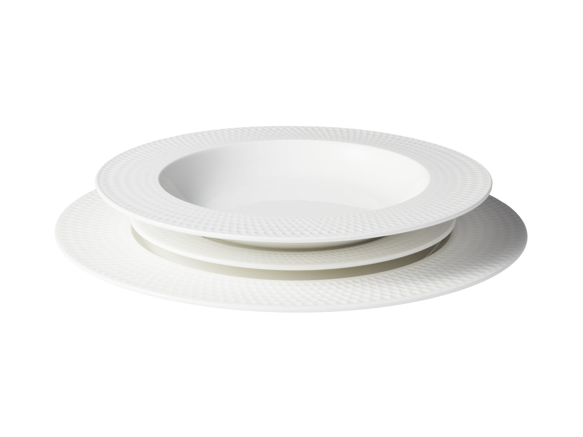 Maxwell & Williams White Basics Diamonds Rim Dinner Set 12pc Gift Boxed