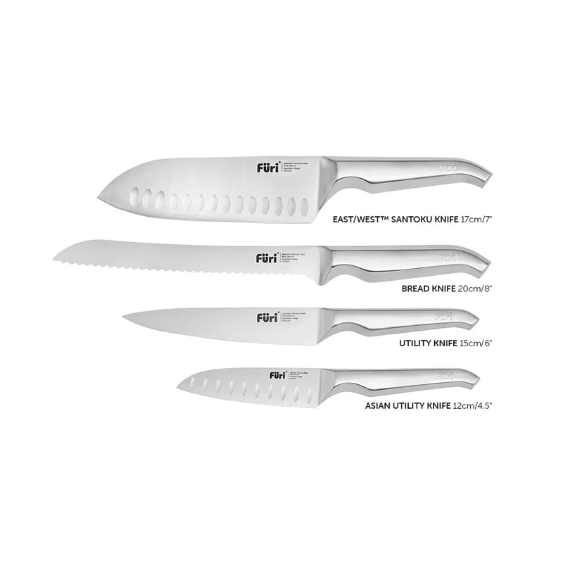 Furi Stone Knife Block Set Sepia Terrazzo - 5 Piece