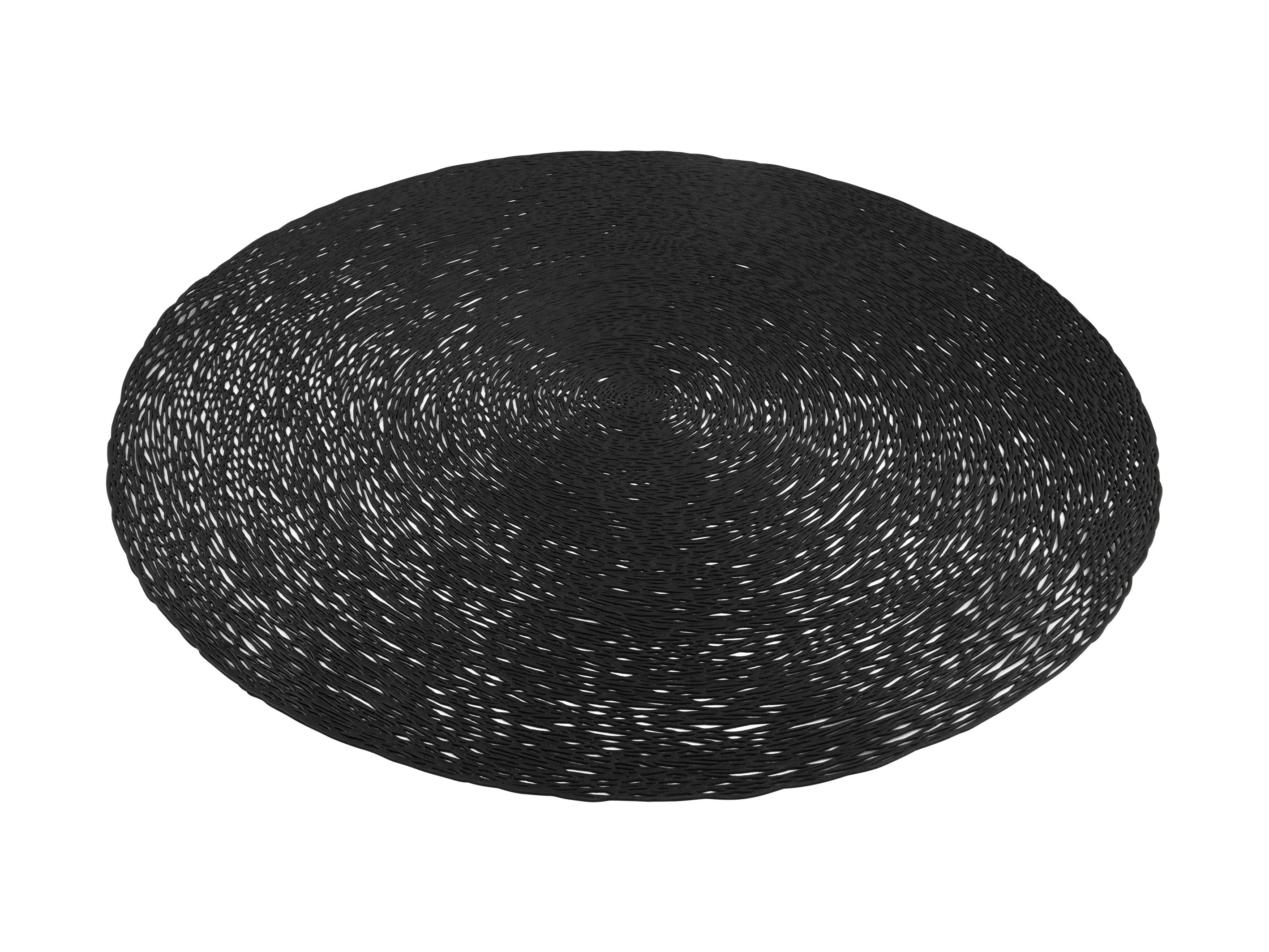 Maxwell & Williams Table Accents Lace Metallic Round Placemat 38cm - Black