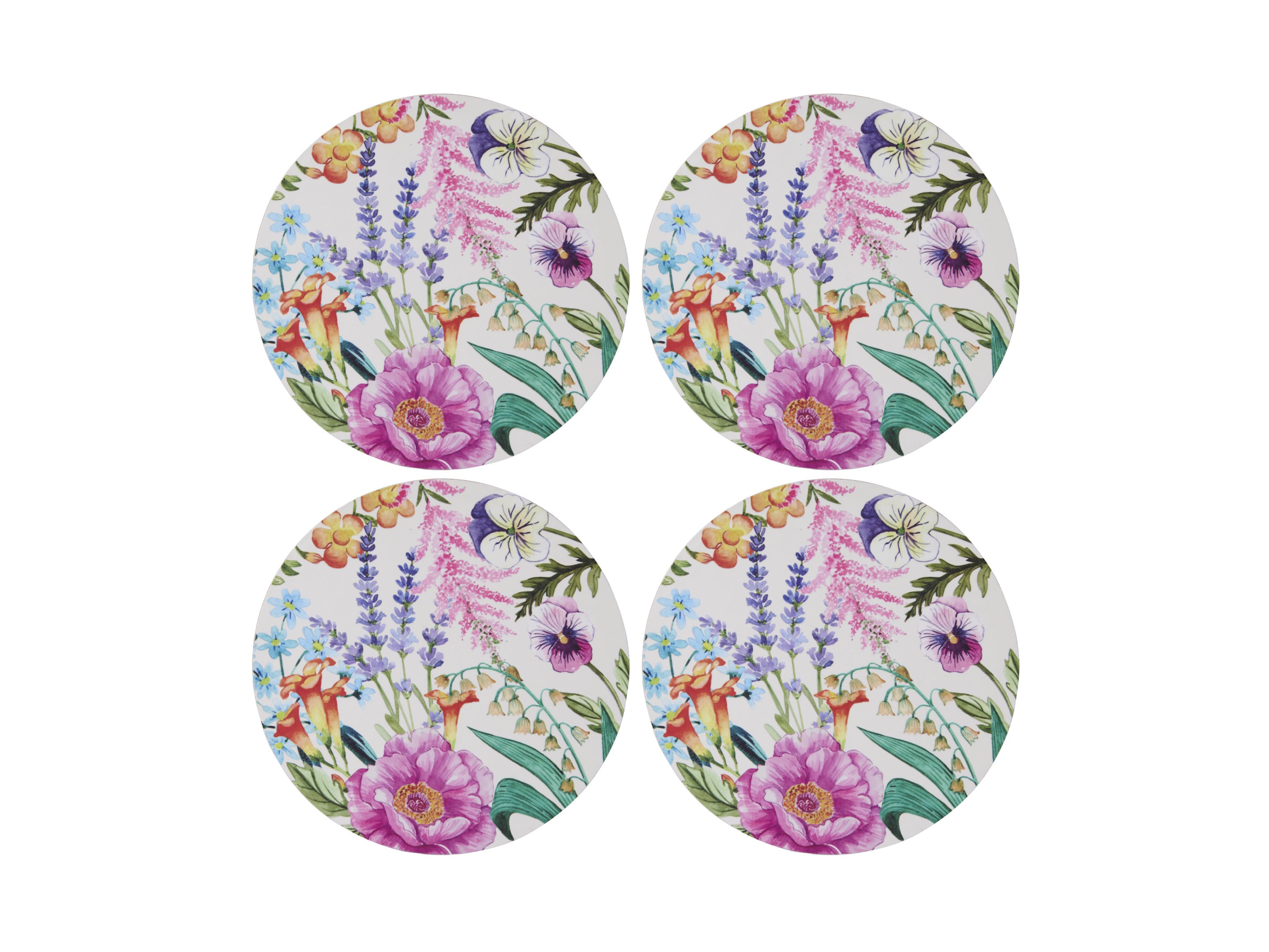 Maxwell & Williams Botanica Round Cork Back Coasters - Set of 4 Gift Boxed - 10cm