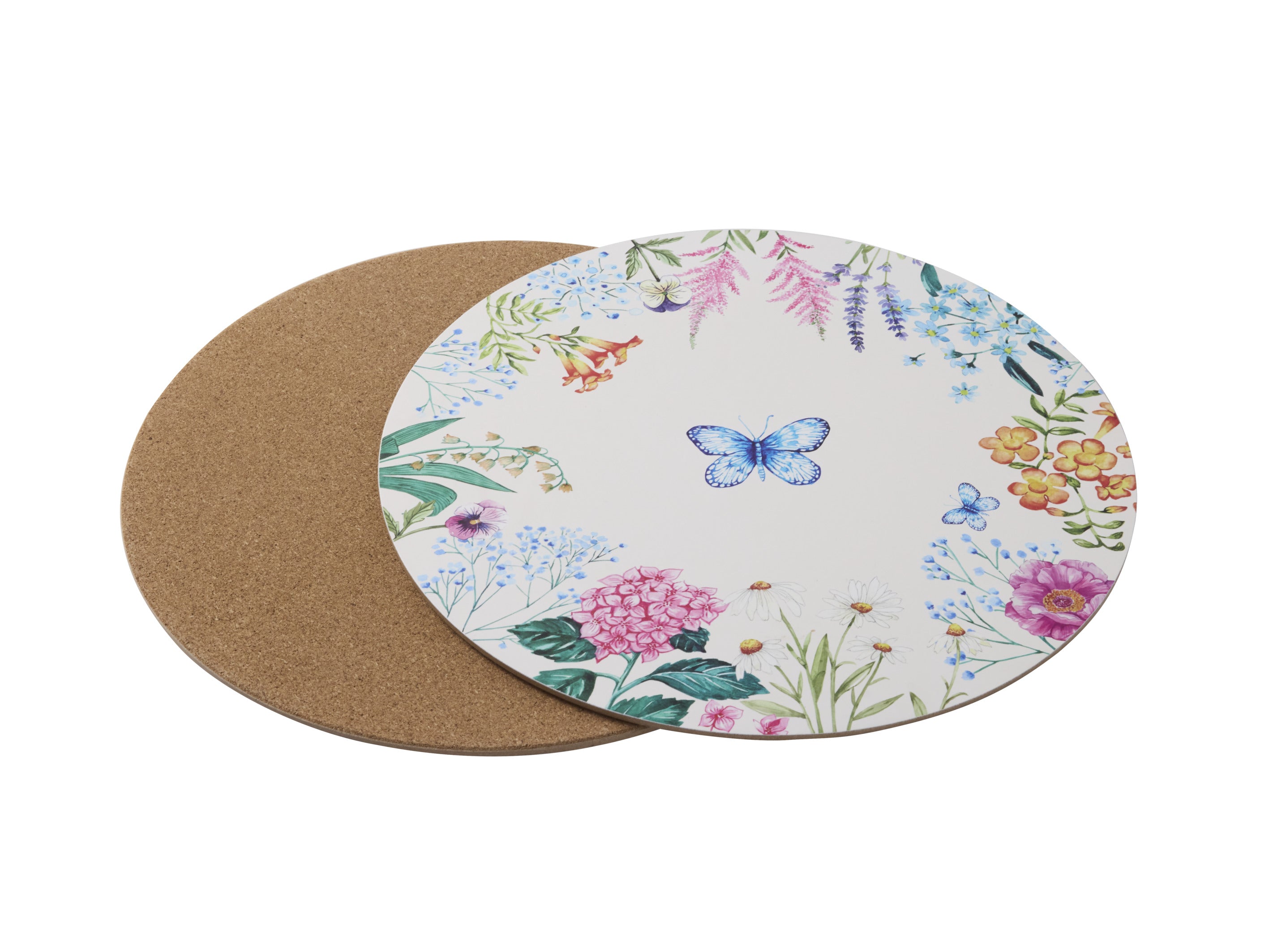 Maxwell & Williams Botanica Round Cork Back Placemats - Set of 4 - Gift Boxed - 32cm