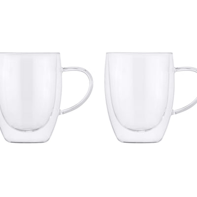 Maxwell & Williams Blend Double Wall Glass Mugs 350ml Set of 2